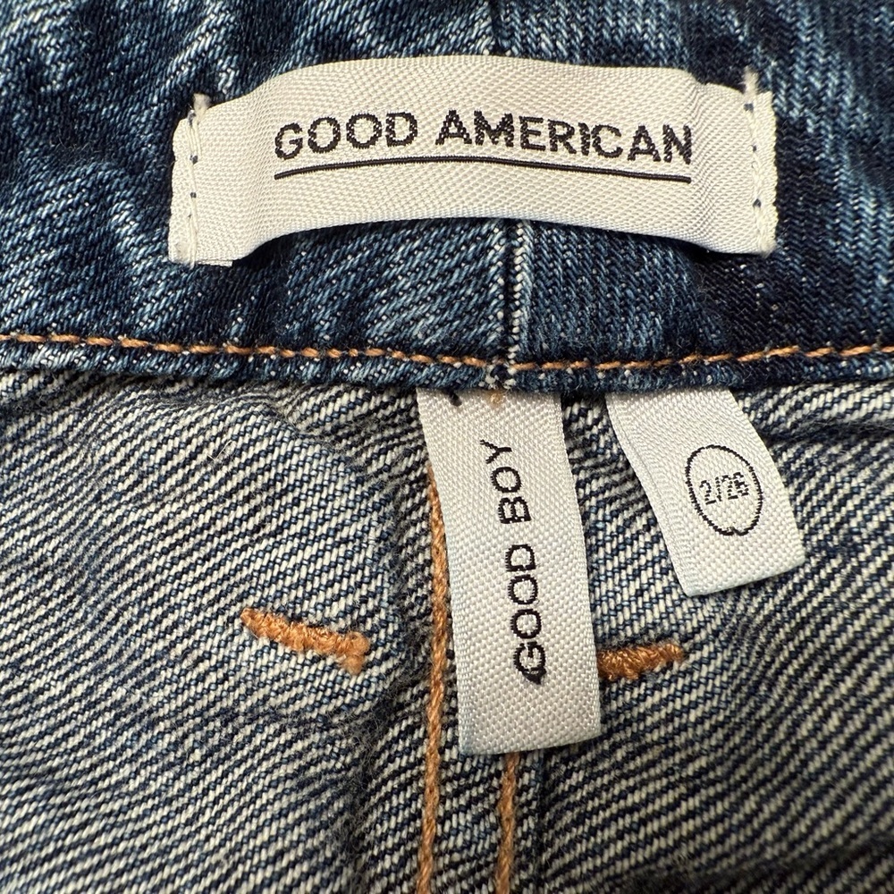 Good American Good Boy Blue Straight Leg Jeans - Picture 10 of 11